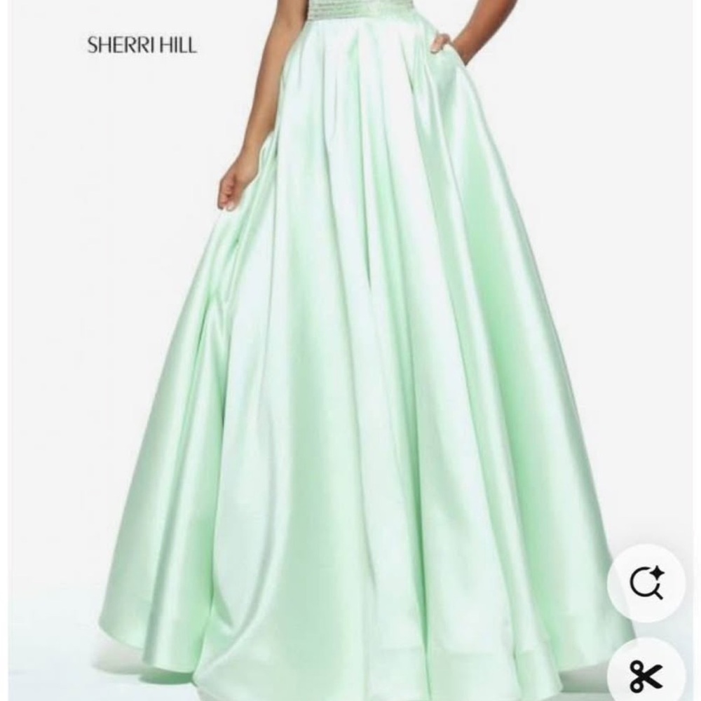 Sherri Hill Light Green A-Line Prom Dress
